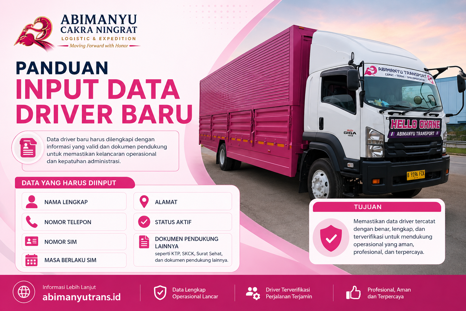 Panduan Input Data Driver Baru